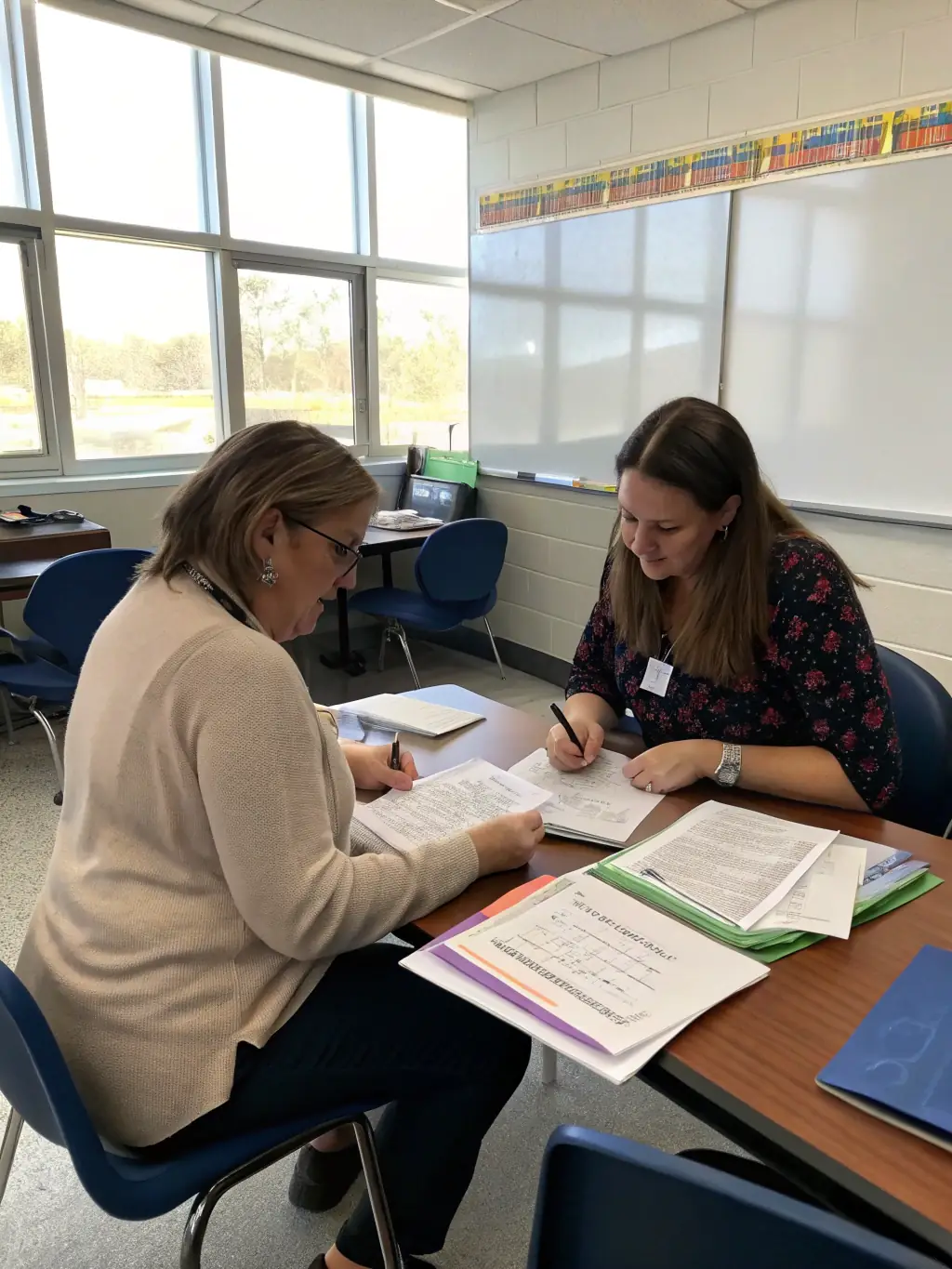 A focused image of a school psychologist working with a student, emphasizing the expertise and background in school psychology that Jillson Psychological Services brings to its services.