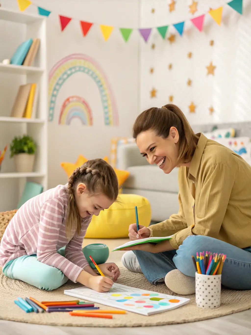 A serene image of a child engaged in a therapeutic activity, representing the psychological services offered to support children's mental and emotional well-being at Jillson Psychological Services.